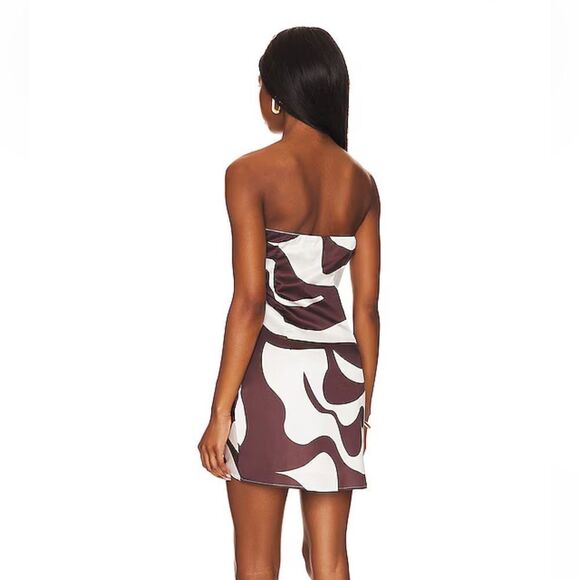 NWT SNDYS Angel Mini Dress in Brown Swirl print beach resort Revolve S - Picture 3 of 9